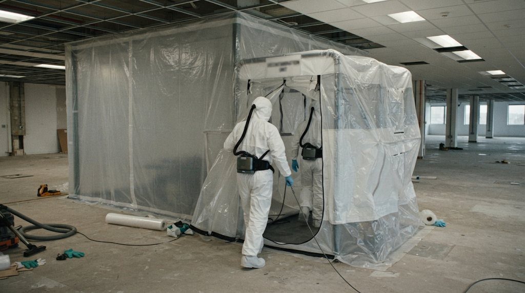 Licensed asbestos removal enclosure